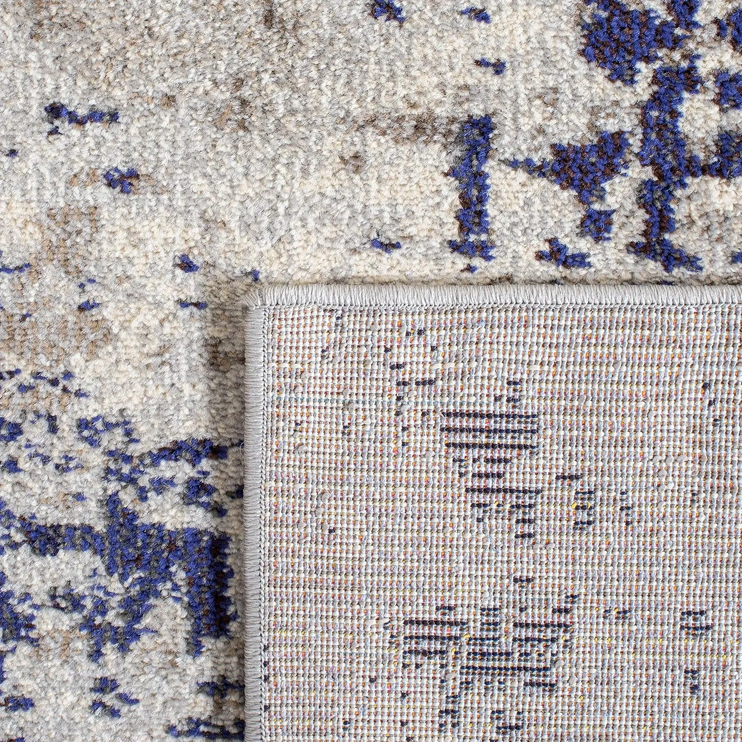 SAFAVIEH Madison Collection 8' x 10' BeigePurple MAD471B Modern Abstract Non-Shedding Living Room Bedroom Area Rug