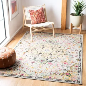SAFAVIEH Madison Collection Area Rug - 6' x 9', Grey & Gold, Boho Chic Medallion Distressed Design, Non-Shedding & Easy Care, Ideal for High Traffic Areas in Living Room, Bedroom (MAD447G)