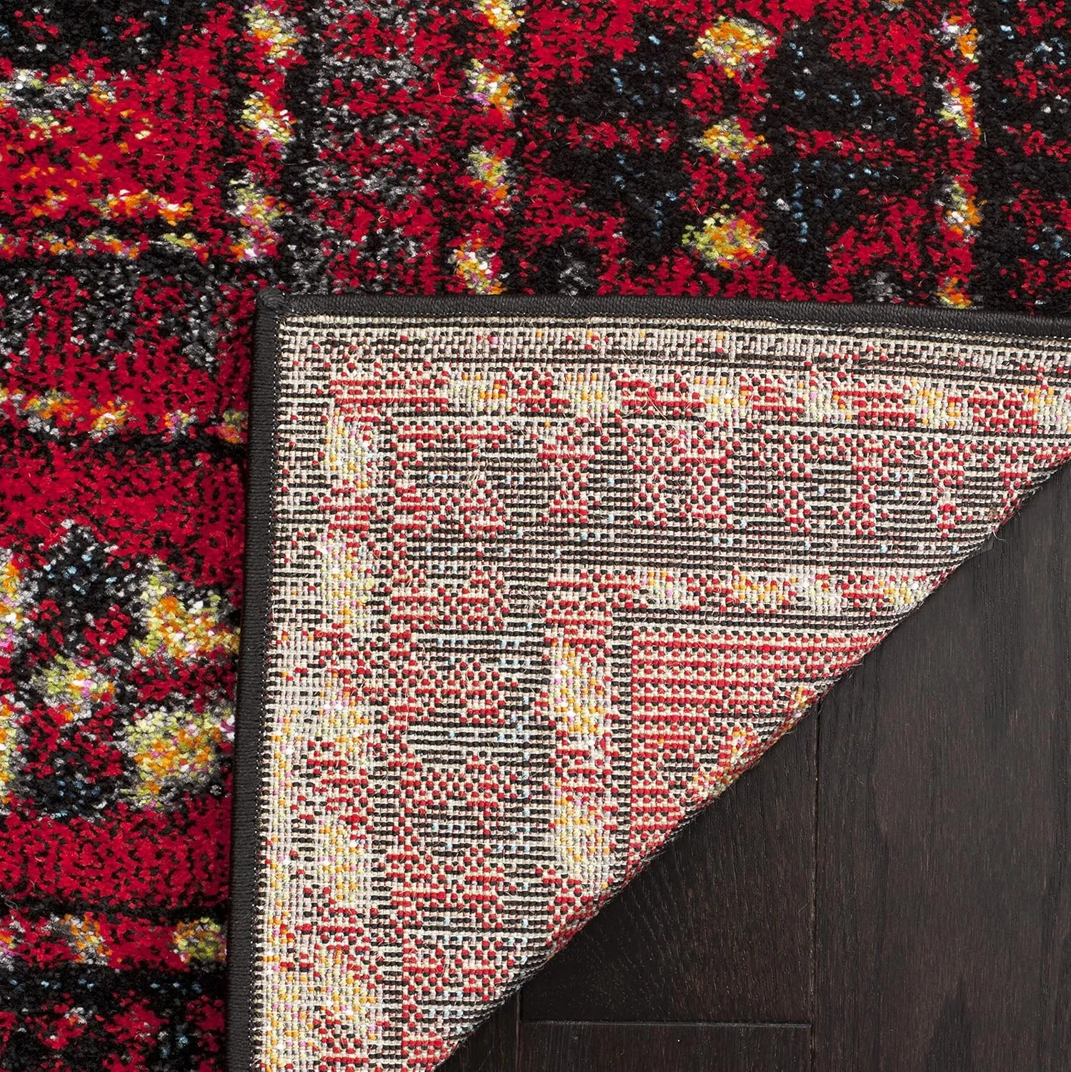 SAFAVIEH Vintage Hamadan Collection Area Rug - 6'7" x 9', Red & Multi, Oriental Traditional Persian Design, Non-Shedding & Easy Care, Ideal for High Traffic Areas in Living Room, Bedroom (VTH213A)