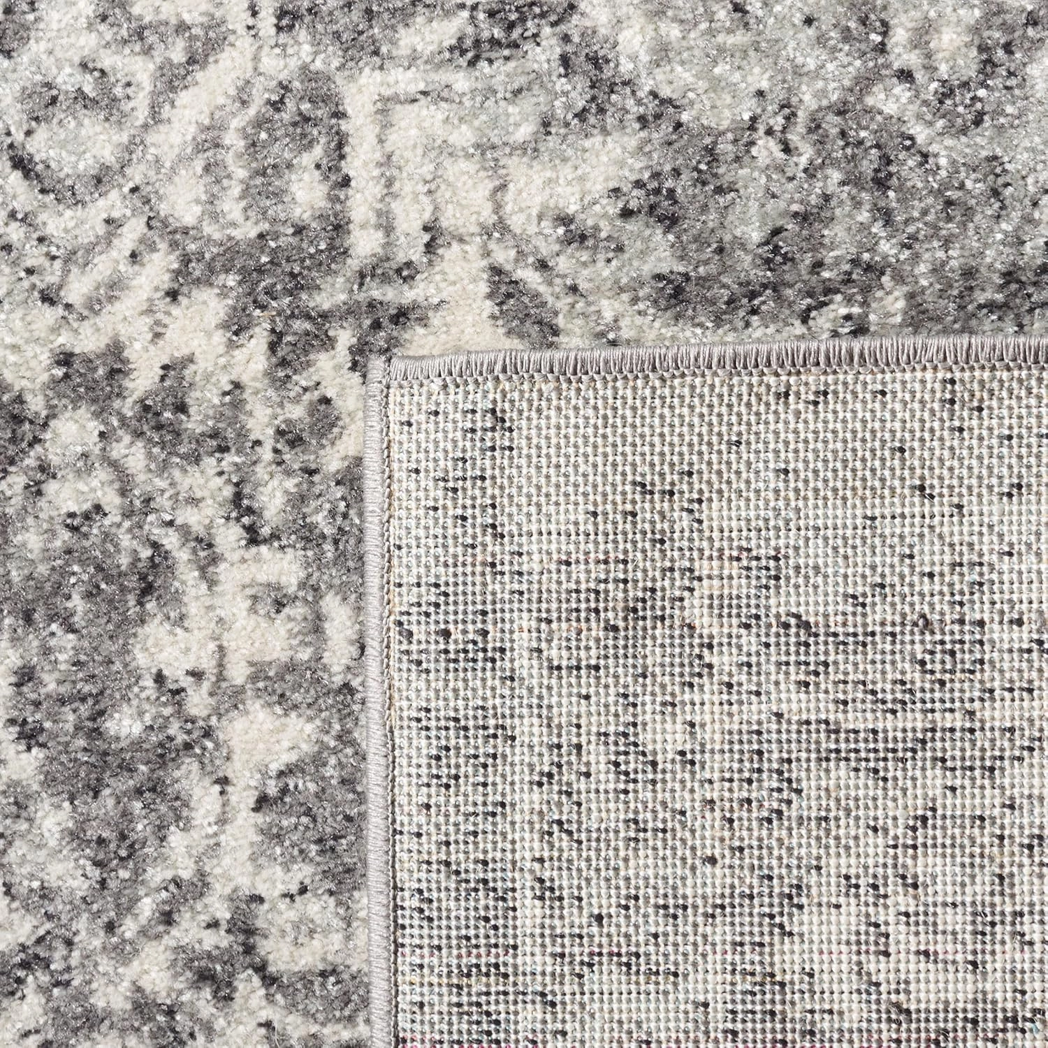 SAFAVIEH Area Rug 8x10 - Evoke Collection - Large - Grey & Ivory, Oriental Distressed Design, Non-Shedding & Easy Cleaning, Ideal for Living Room, Bedroom, Office, Dining Space (EVK256D)