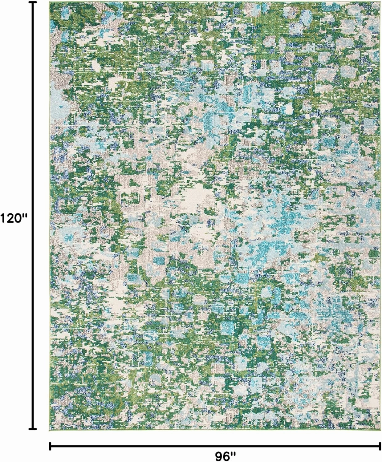 SAFAVIEH Area Rug 8x10 - Madison Collection - Large - Green & Turquoise, Boho Abstract Distressed Design, Non-Shedding & Easy Cleaning, Ideal for Living Room, Bedroom, Office, Dining Space (MAD425Y)