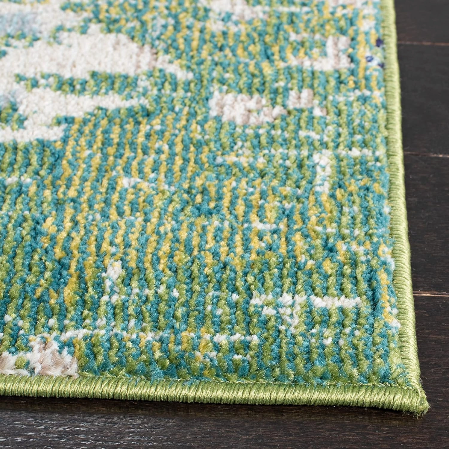 SAFAVIEH Area Rug 8x10 - Madison Collection - Large - Green & Turquoise, Boho Abstract Distressed Design, Non-Shedding & Easy Cleaning, Ideal for Living Room, Bedroom, Office, Dining Space (MAD425Y)