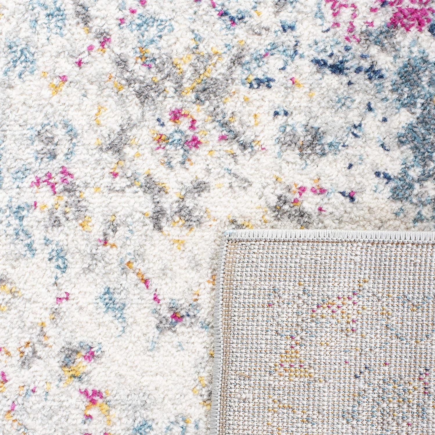 SAFAVIEH Area Rug 8x10 - Madison Collection - Large - Grey & Gold, Boho Chic Distressed Design, Non-Shedding & Easy Cleaning, Ideal for Living Room, Bedroom, Office, Dining Space (MAD611F)