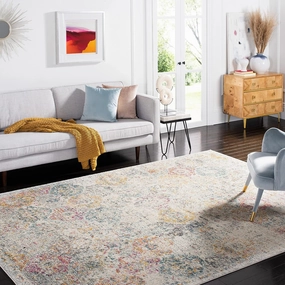 SAFAVIEH Area Rug 8x10 - Madison Collection - Large - Grey & Gold, Boho Chic Distressed Design, Non-Shedding & Easy Cleaning, Ideal for Living Room, Bedroom, Office, Dining Space (MAD611F)