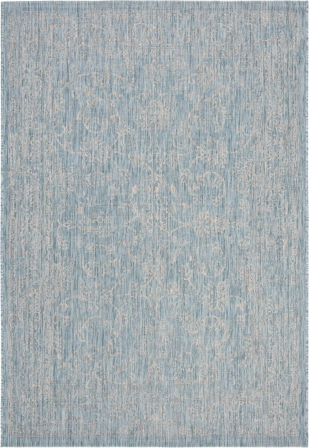 SAFAVIEH Courtyard Collection 8' x 10' Aqua/Grey CY8680 Indoor/ Outdoor Patio Backyard Mudroom Area Rug