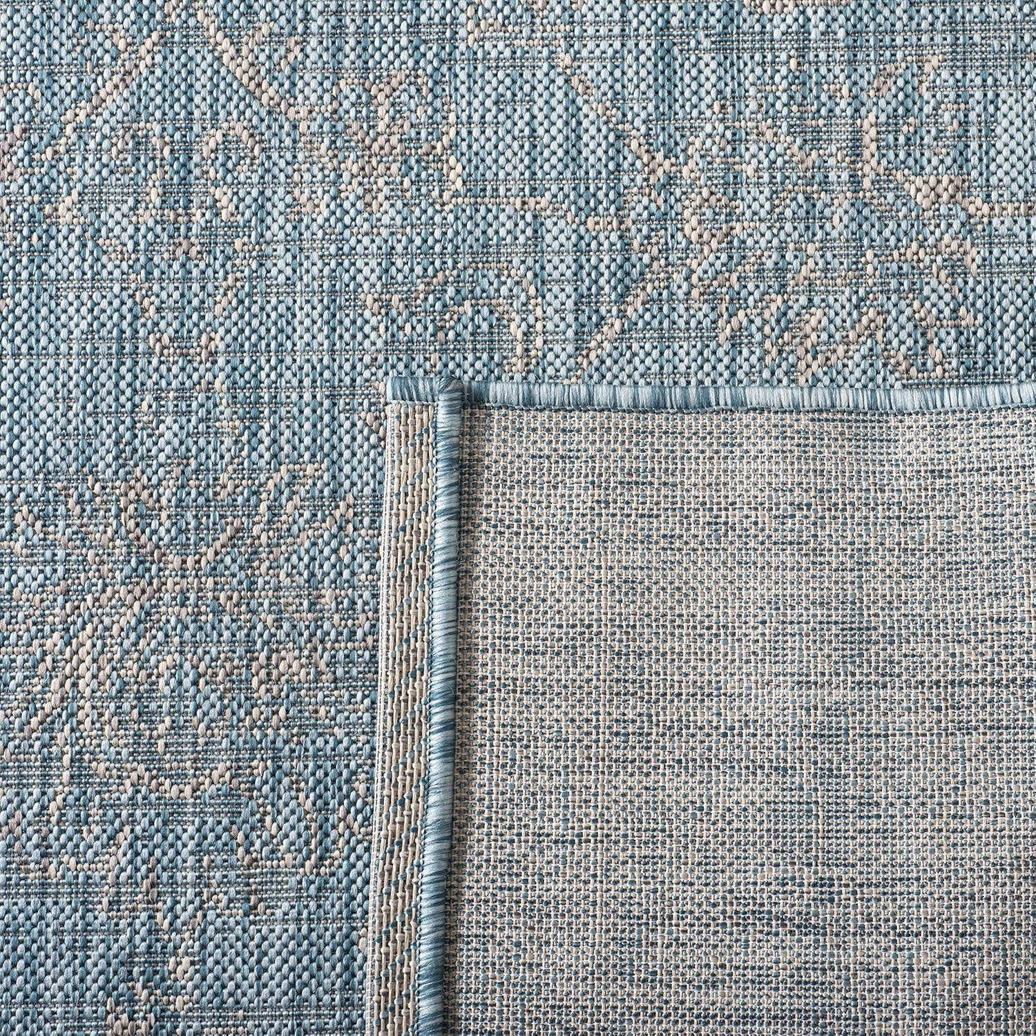 SAFAVIEH Courtyard Collection 8' x 10' Aqua/Grey CY8680 Indoor/ Outdoor Patio Backyard Mudroom Area Rug