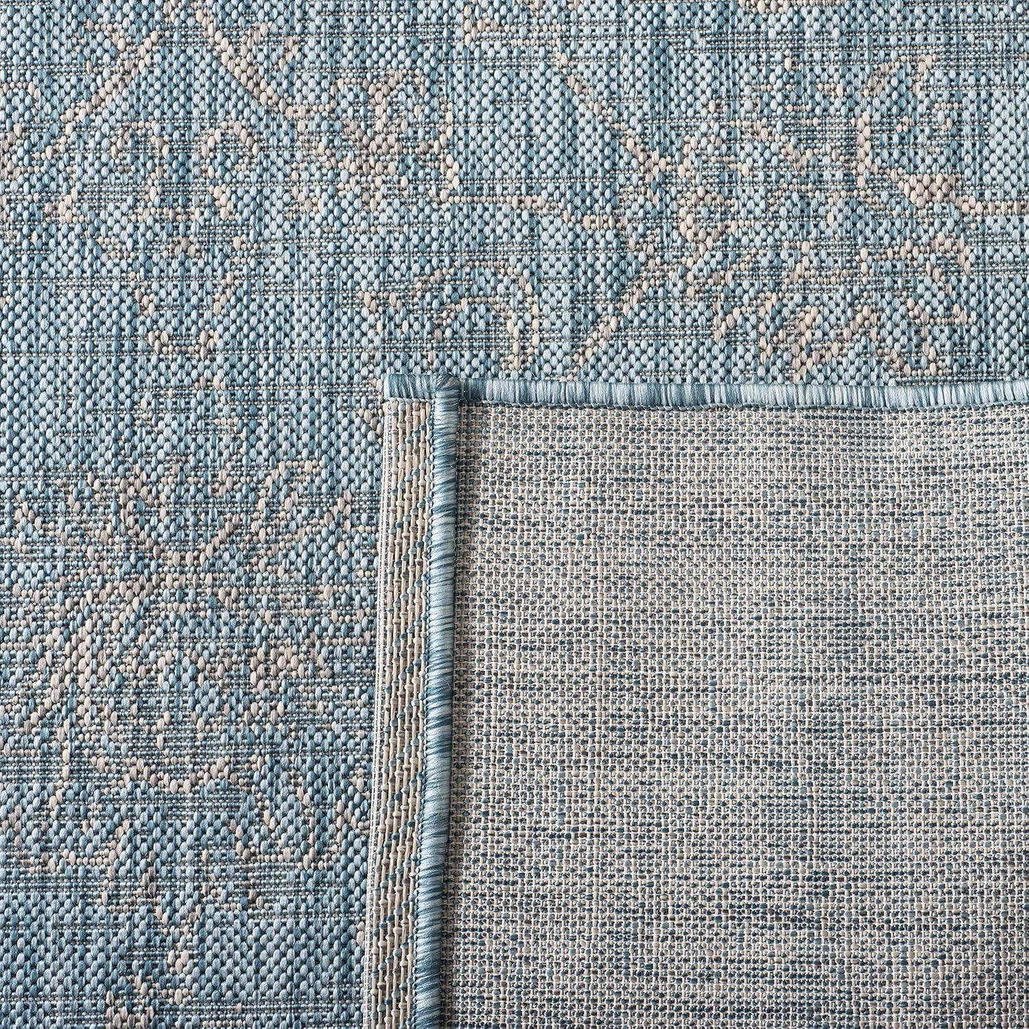SAFAVIEH Courtyard Collection 8' x 10' Aqua/Grey CY8680 Indoor/ Outdoor Patio Backyard Mudroom Area Rug