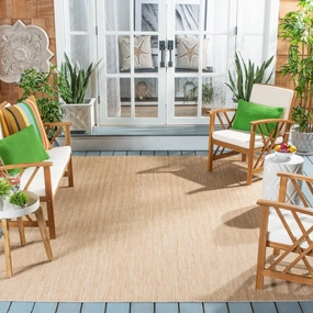 SAFAVIEH Courtyard Collection Area Rug - 8' x 10', Natural & Cream, Non-Shedding & Easy Care, Indoor/Outdoor & Washable-Ideal for Patio, Backyard, Mudroom (CY8022-03012)