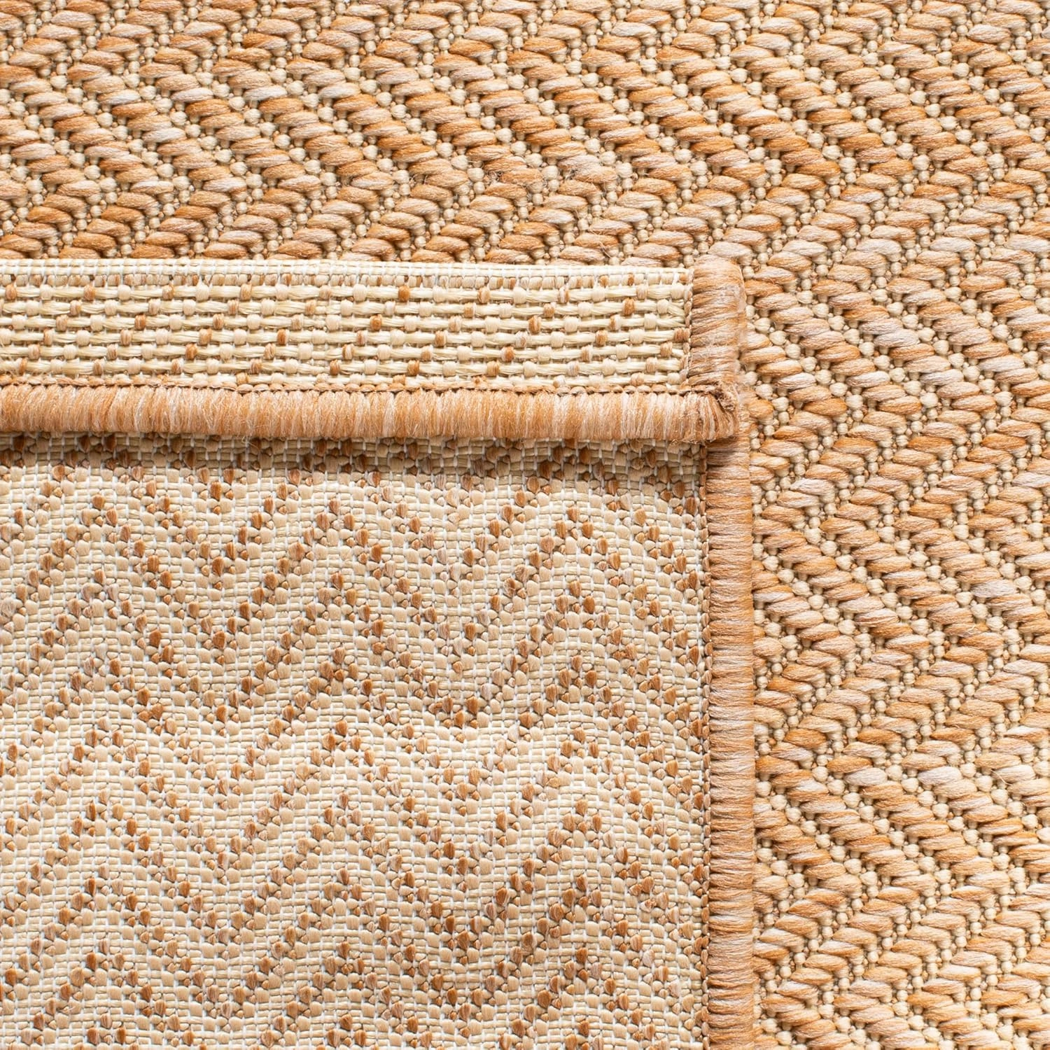 SAFAVIEH Courtyard Collection Area Rug - 8' x 10', Natural & Cream, Non-Shedding & Easy Care, Indoor/Outdoor & Washable-Ideal for Patio, Backyard, Mudroom (CY8022-03012)