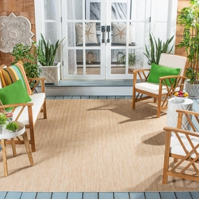SAFAVIEH Courtyard Collection Area Rug - 8' x 10', Natural & Cream, Non-Shedding & Easy Care, Indoor/Outdoor & Washable-Ideal for Patio, Backyard, Mudroom (CY8022-03012)