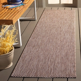 SAFAVIEH Courtyard Collection Runner Rug - 2'3' x 6'7', Natural & Black, Non-Shedding & Easy Care, Indoor/Outdoor & Washable-Ideal for Patio, Backyard, Mudroom (CY8521-37312)