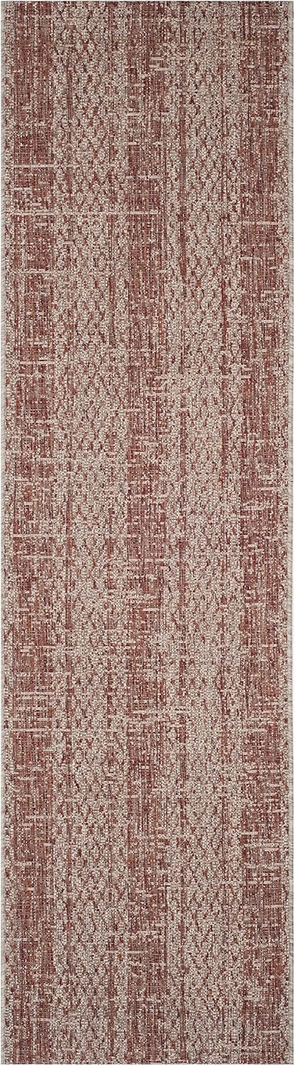 SAFAVIEH Courtyard Collection Runner Rug - 2'3" x 6'7", Light Beige & Terracotta, Non-Shedding & Easy Care, Indoor/Outdoor & Washable-Ideal for Patio, Backyard, Mudroom (CY8736-36512)