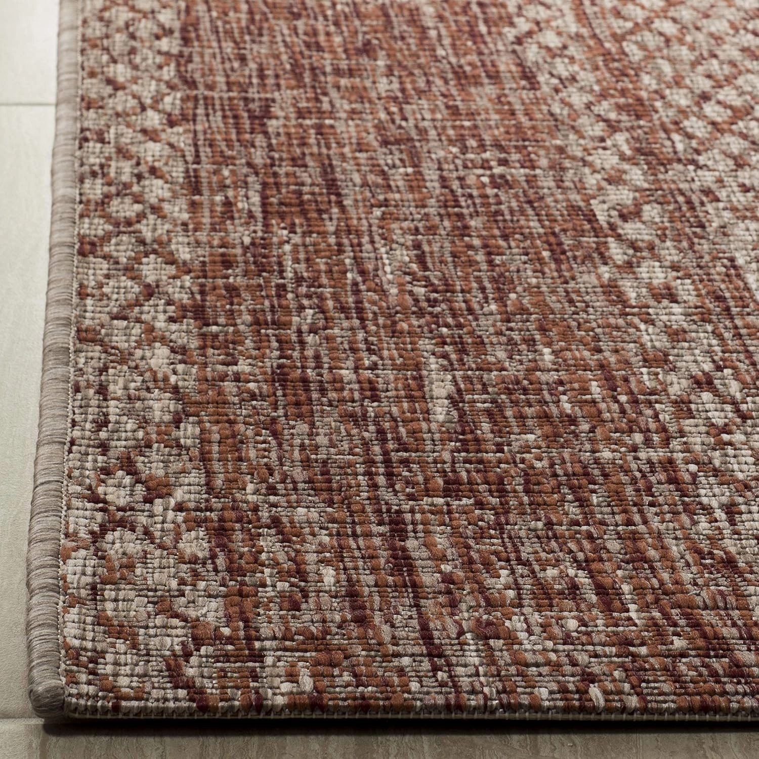 SAFAVIEH Courtyard Collection Runner Rug - 2'3" x 6'7", Light Beige & Terracotta, Non-Shedding & Easy Care, Indoor/Outdoor & Washable-Ideal for Patio, Backyard, Mudroom (CY8736-36512)