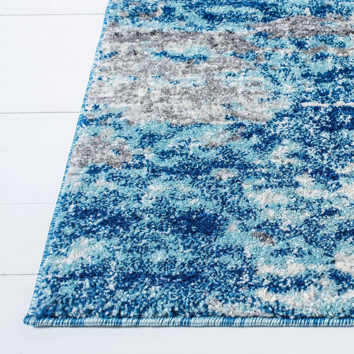 SAFAVIEH Evoke Collection 8' x 10' Light Blue/Grey EVK272M Modern Abstract Non-Shedding Living Room Dining Bedroom Area Rug