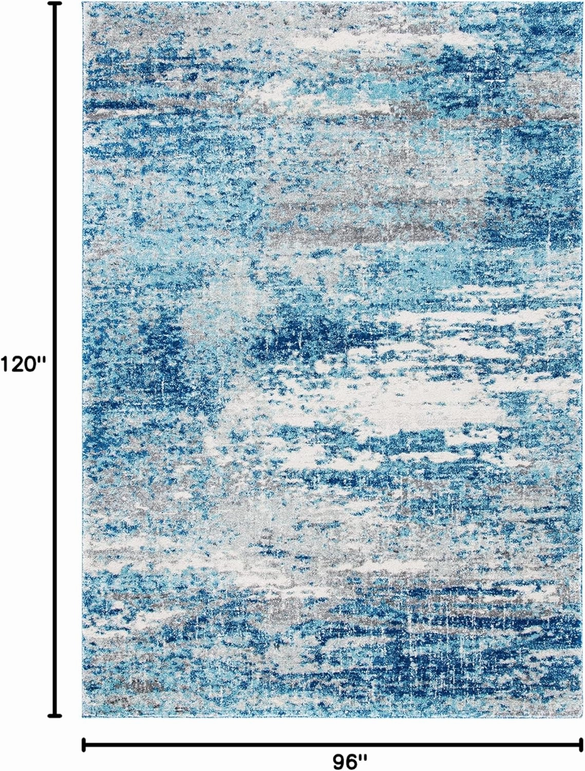 SAFAVIEH Evoke Collection 8' x 10' Light Blue/Grey EVK272M Modern Abstract Non-Shedding Living Room Dining Bedroom Area Rug