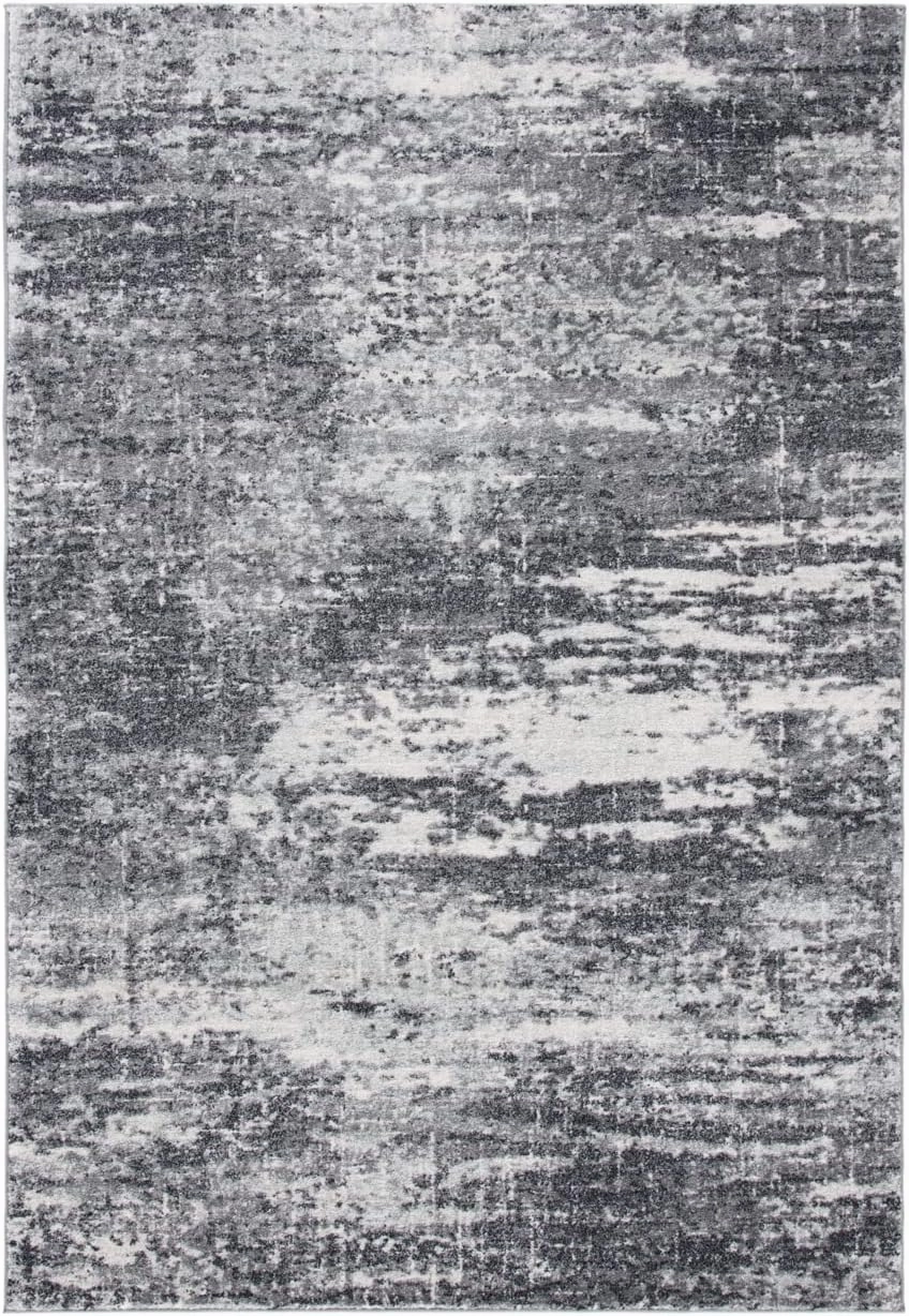 SAFAVIEH Evoke Collection Accent Rug - 2'2" x 4', Ivory & Grey, Modern Abstract Design, Non-Shedding & Easy Care, Ideal for High Traffic Areas in Entryway, Living Room, Bedroom (EVK272F)