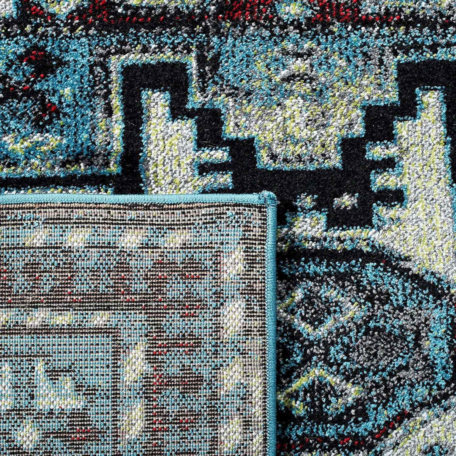 SAFAVIEH Vintage Hamadan Collection Accent Rug - 2'3" x 4', Light Blue & Black, Oriental Design, Non-Shedding & Easy Care, Ideal for High Traffic Areas in Entryway, Living Room, Bedroom (VTH213M)
