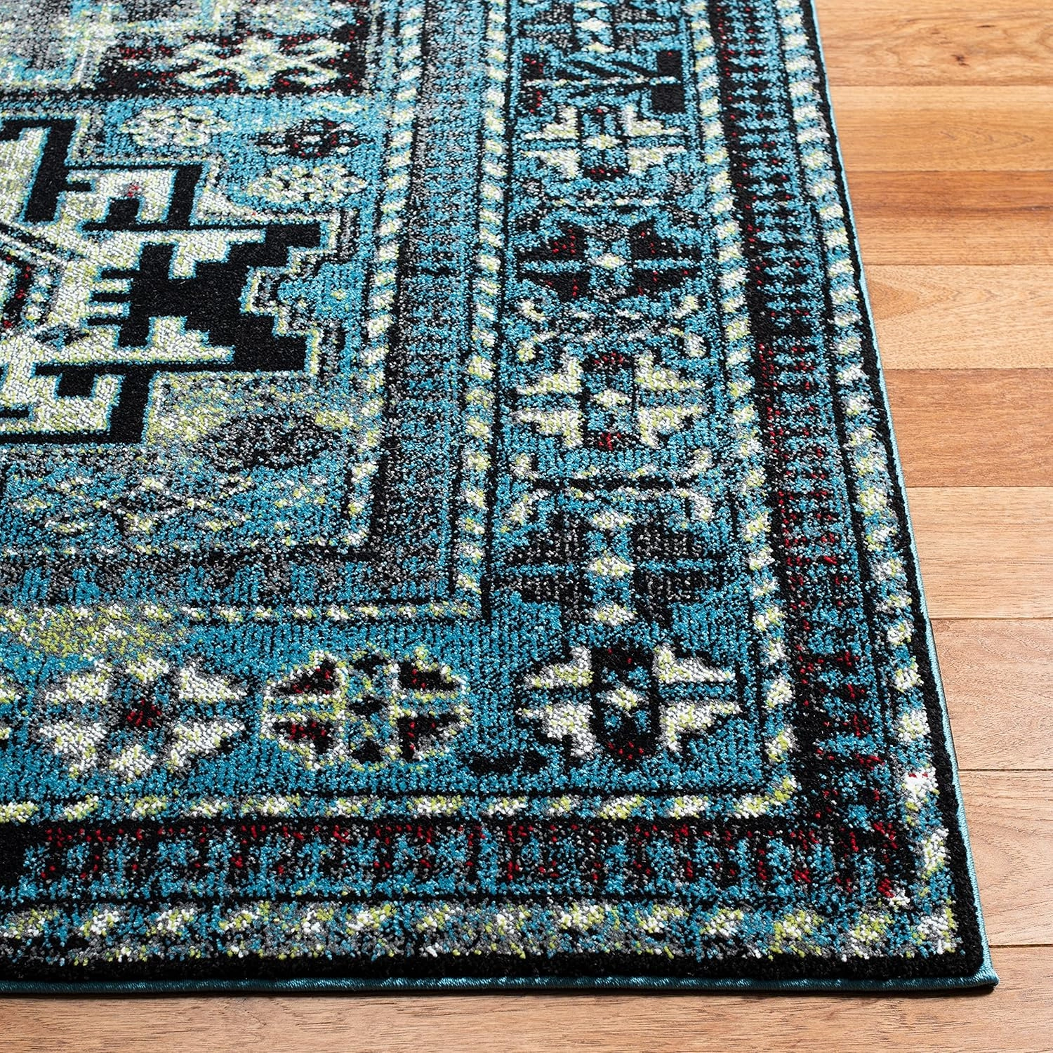 SAFAVIEH Vintage Hamadan Collection Accent Rug - 2'3" x 4', Light Blue & Black, Oriental Design, Non-Shedding & Easy Care, Ideal for High Traffic Areas in Entryway, Living Room, Bedroom (VTH213M)