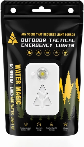 Salt Water Lamp, Emergency Lantern – Battery-Free, Water Activated, 120H Runtime, Reusable Survival Flashlight for Camping Essentials, Power Outages, Night Fishing & Tactical Use
