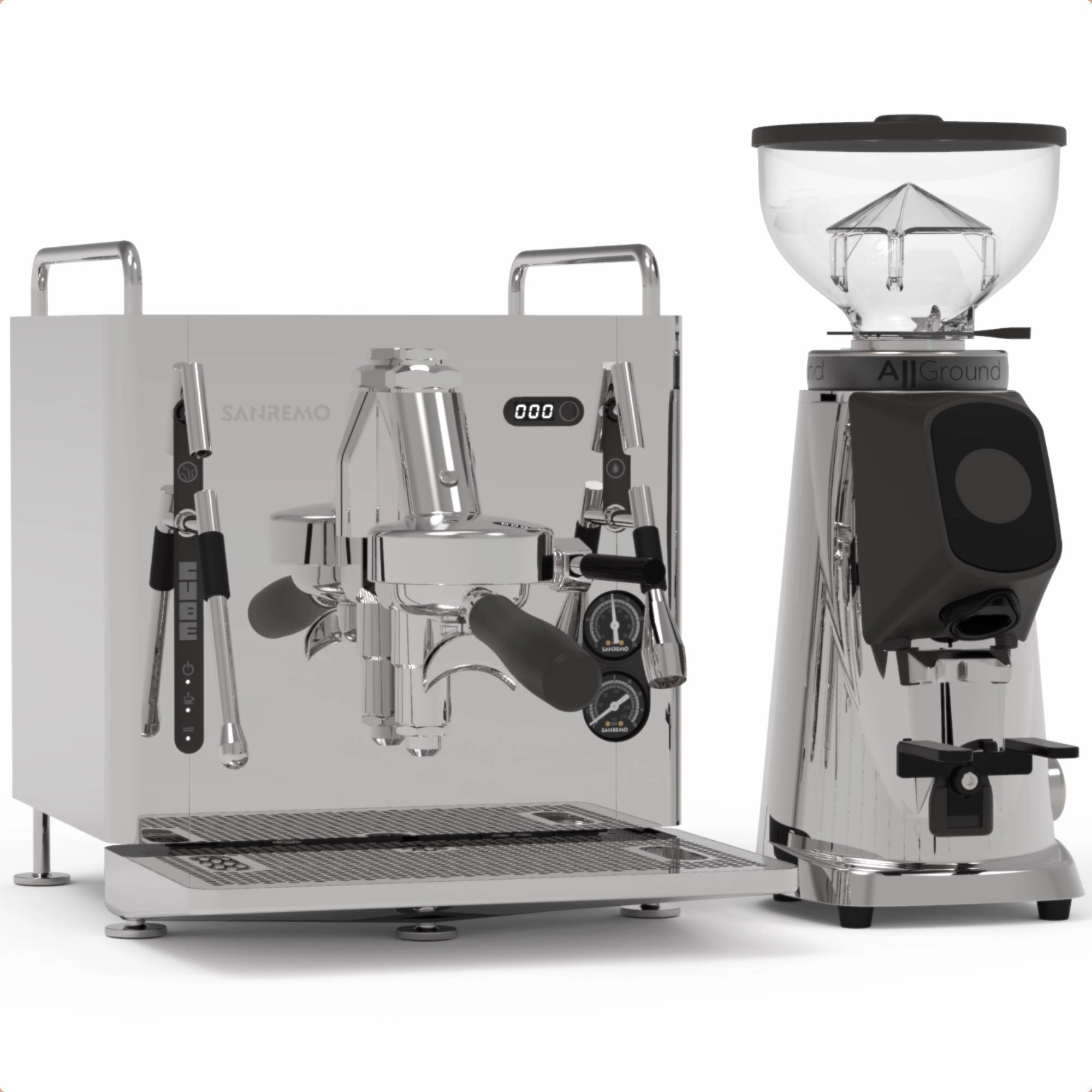 Sanremo Cube R Espresso Machine & Allground Grinder Package