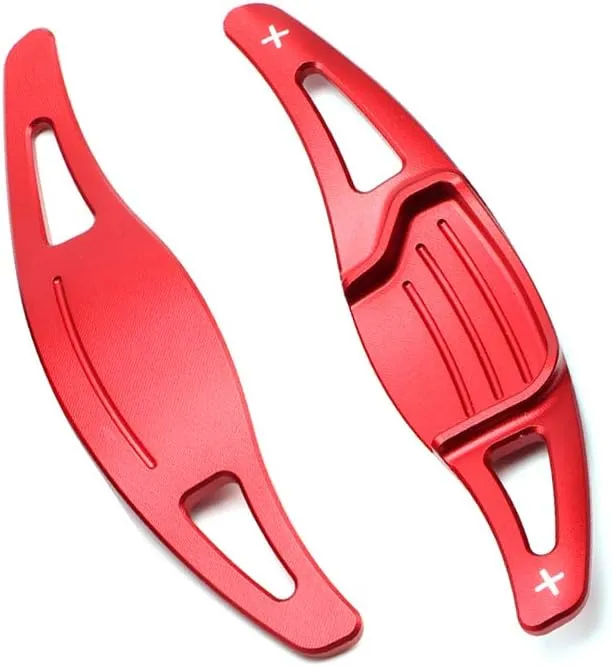 SANRILY for Steering Wheel Paddle Shifter Extension for Ford Mondeo Lincoln MKZ Taurus Edge Accessories, Metal Alloy Shift Paddle Blade (Fits:2013-2020) Replacement Kit Paddle-Shift Covers Red