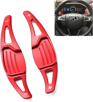 SANRILY for Steering Wheel Paddle Shifter Extension for Ford Mondeo Lincoln MKZ Taurus Edge Accessories, Metal Alloy Shift Paddle Blade (Fits:2013-2020) Replacement Kit Paddle-Shift Covers Red