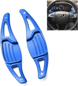 SANRILY Steering Wheel Paddle Extensions for Ford Mondeo, Lincoln MKZ, Taurus, Edge (2013-2020) - Aluminum Alloy, Blue