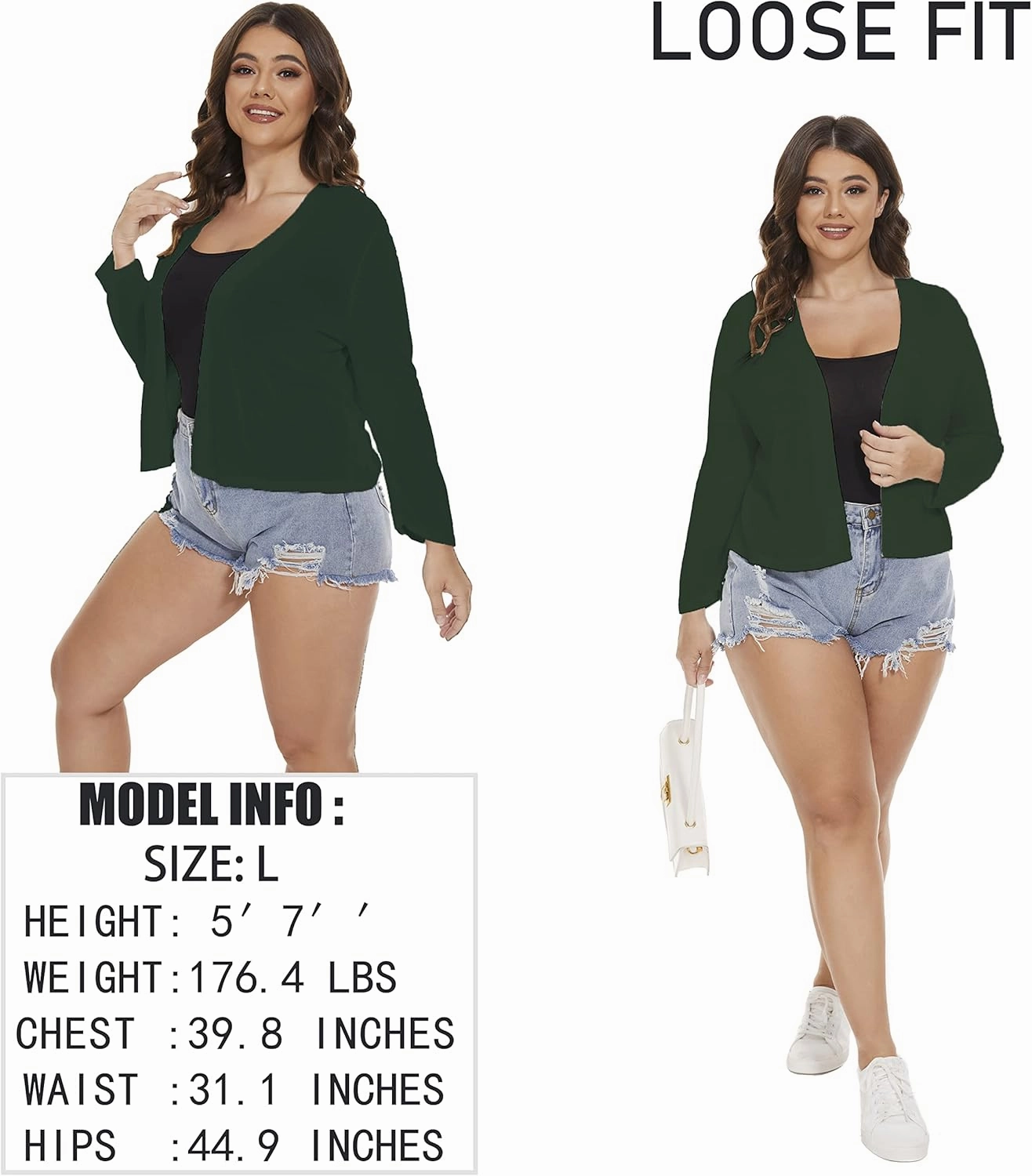 Satuun Women's 3/4 Sleeve Bolero Shrugs Lightweight Open Front Cropped Cardigan Sweaters