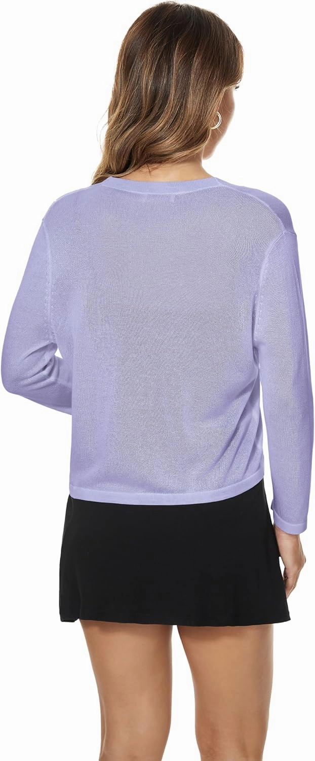 Satuun Women's 3/4 Sleeve Bolero Shrugs Lightweight Open Front Cropped Cardigan Sweaters