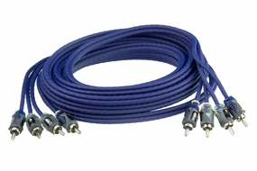 Scosche EFX Rogue R17X4 4-Channel Twisted Pair RCA Interconnect Audio Cables - 4CH OFC Car Stereo, Power Sports & Marine Connector Cable - 17 Foot Male to Male