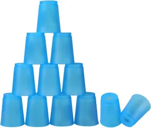 SEISSO Stack Cups, Stacking Cup Set Classic Stack Training Game Toys for Boys Girls Kids Stacking Cups with Carry Bag (12 Pack Blue)