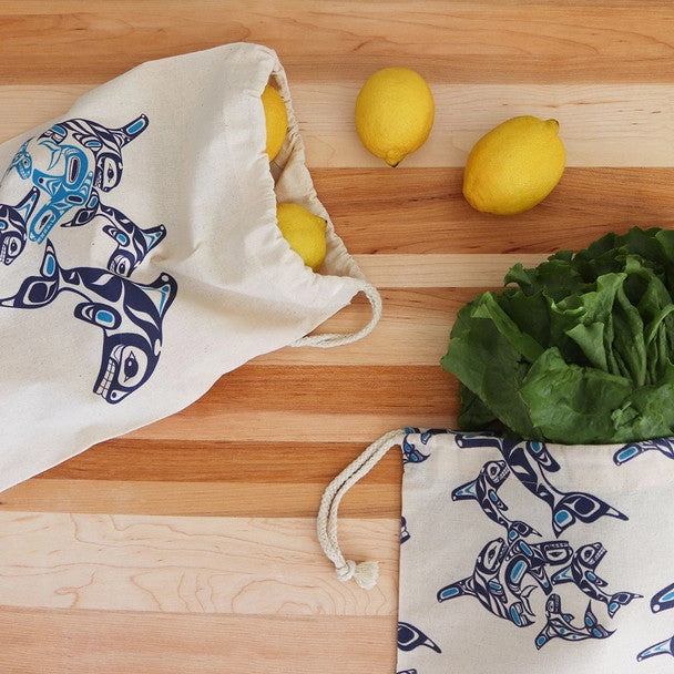 Set of 2 Reusable Produce Bags - Orca Family