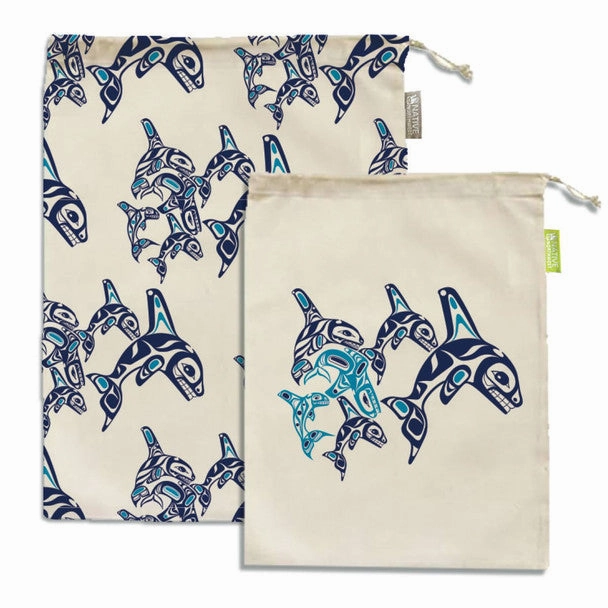 Set of 2 Reusable Produce Bags - Orca Family