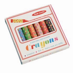 set of 8 large colourful crayons