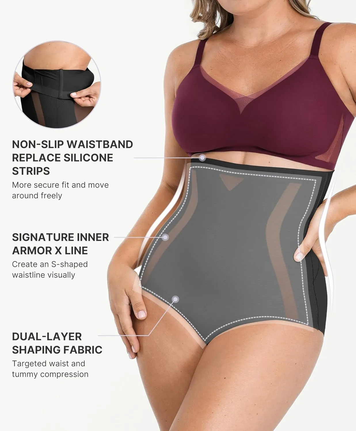 SHAPELLX Shapewear Tummy Control Body Shaper for Women High Waisted Shapewear Underwear Panty Waist Slimming Briefs