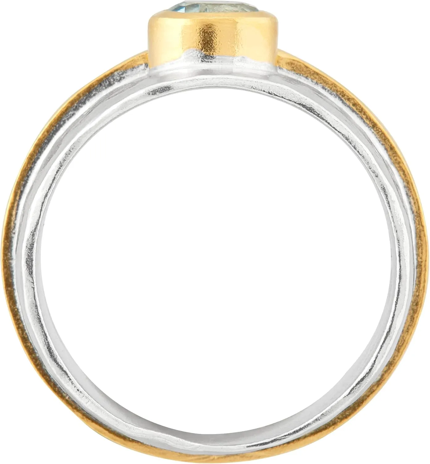 Silpada 'Sensational’ Sterling Silver with 18K Yellow Gold-Plating Blue Topaz Ring