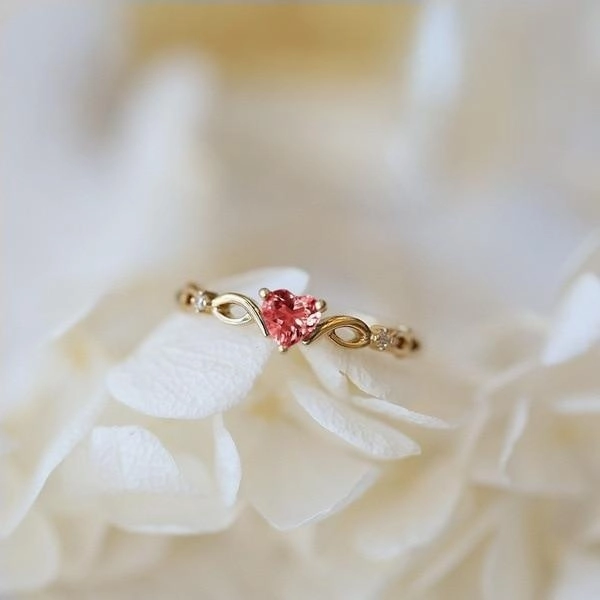 Simple Heart Ring For Women Female Cute Finger Rings Romantic Birthday Gift For Girlfriend Fashion Zircon Stone Jewelry Design