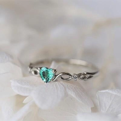 Simple Heart Ring For Women Female Cute Finger Rings Romantic Birthday Gift For Girlfriend Fashion Zircon Stone Jewelry Design