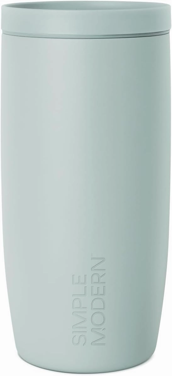 Simple Modern Travel Coffee Mug Tumbler with 360° Lid | Ceramic-Lined Insulated Stainless Steel Cold Brew Iced Coffee Cup | Gifts for Women Men Her Him | Voyager Signature | 16oz | Sea Glass Sage