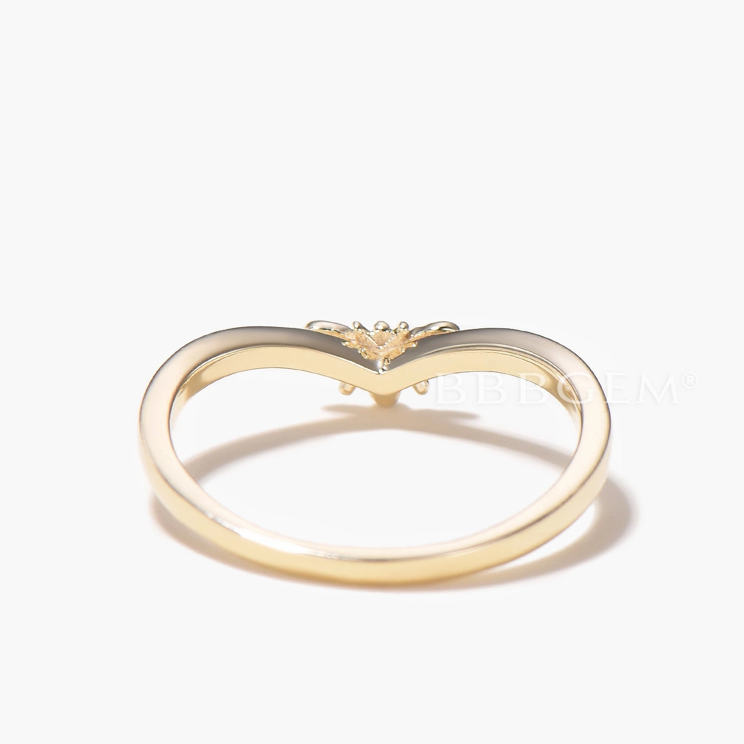 Simple Tiny Bee Curved Nesting Band Honeybee Contour Wedding Band
