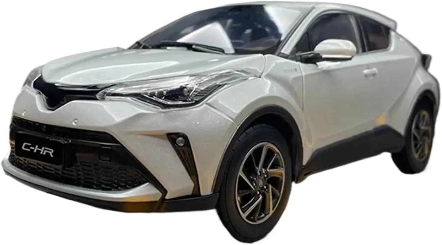 Simulation Car Model 1：18 for Toyota CHR SUV Alloy Car Model Static Ornament Souvenir Collectible Mini Vehicles Toys(White)