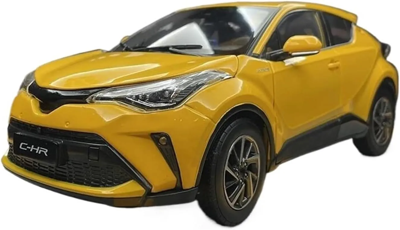 Simulation Car Model 1：18 for Toyota CHR SUV Alloy Car Model Static Ornament Souvenir Collectible Mini Vehicles Toys(White)