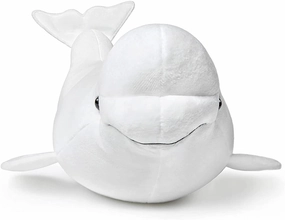 Simulation Beluga Whale Plush-15.7",Lifelike Beluga Whale Stuffed Animal, Sea Creature Stuffed Animals,Soft Toy,Whale Plush,Cuddly Toys,Unique Gifts for Kids,Whale Hug Pillows,Home Dec,Girls Gfts