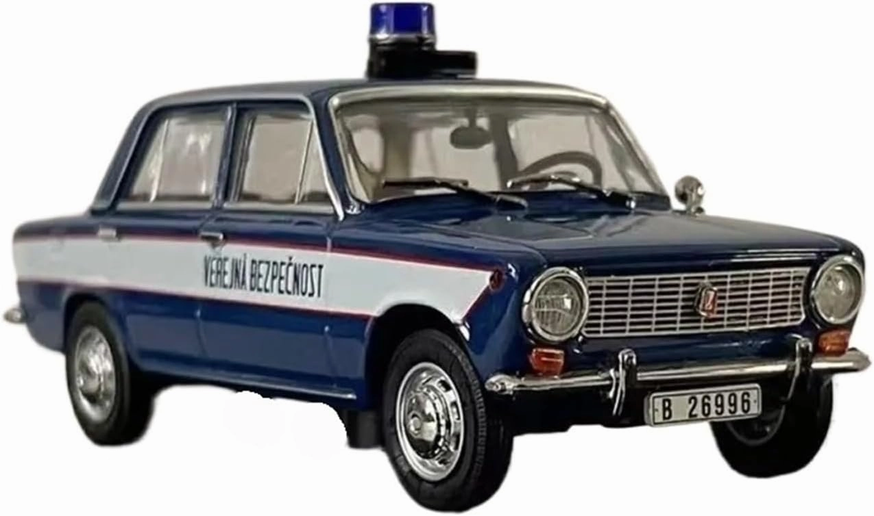 Simulation Car Model 1：43 for Soviet Car VAZ Lada 2101 Traffic Police Car Model Display Custom Souvenir Mini Vehicles Toys(Blue)