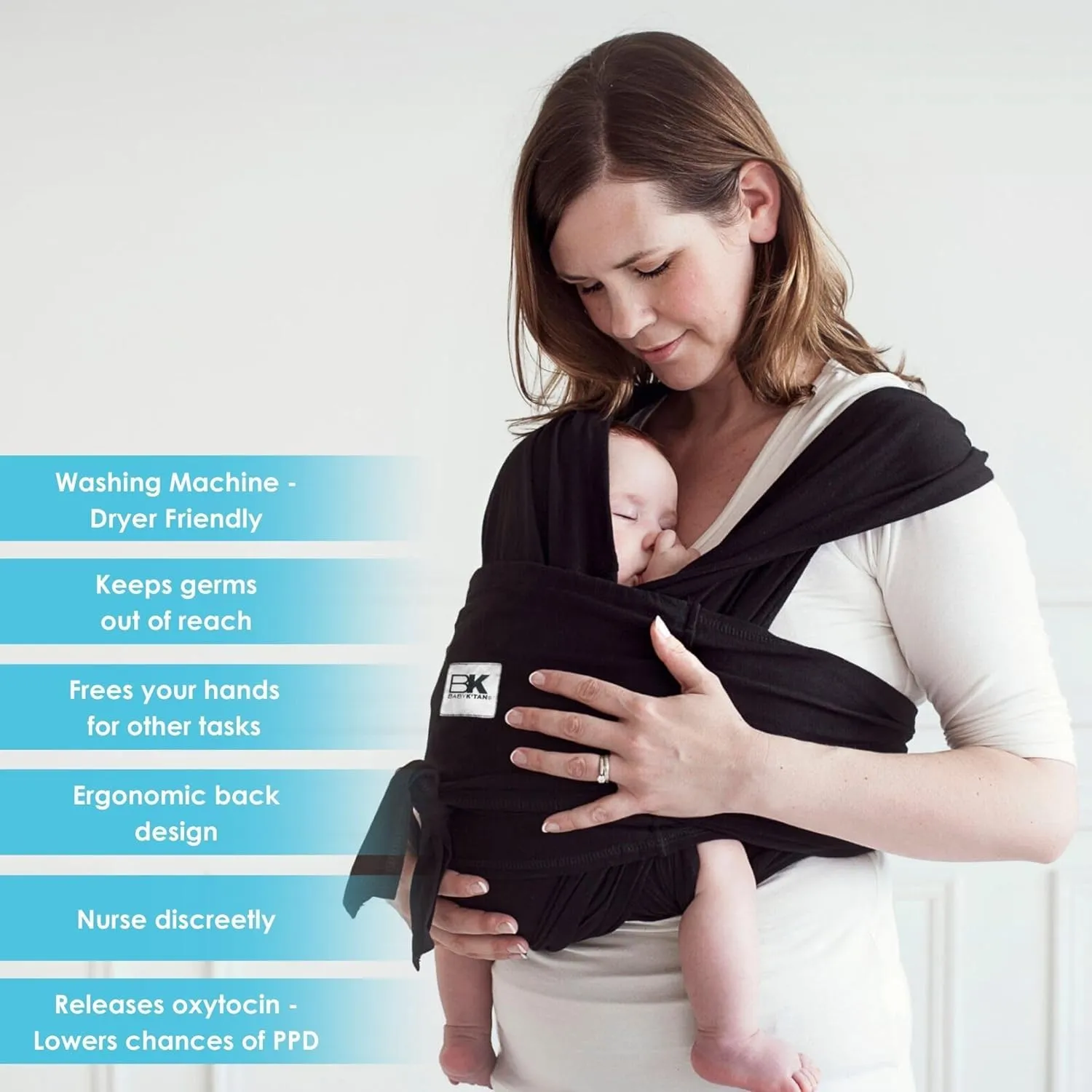 Small-Petite Original Baby K'tan Baby Carrier: #1 Easy Pre-Wrapped, Soft, Slip-On, No Rings, No Buckles | 5 in 1 Baby Sling Gift | Infant Wrap for Newborn to Toddler up to 35lb Women 2-4, Men up to 36