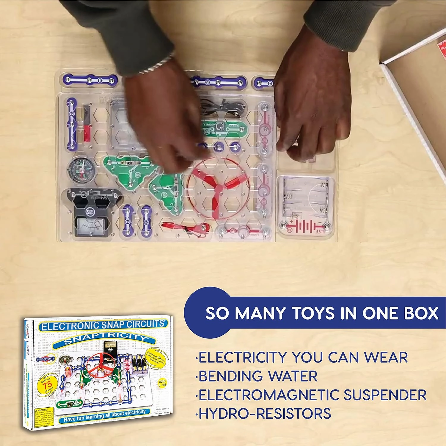 Snap Circuits Snaptricity, Electronics Exploration Kit (Stem Building), for Kids 8 