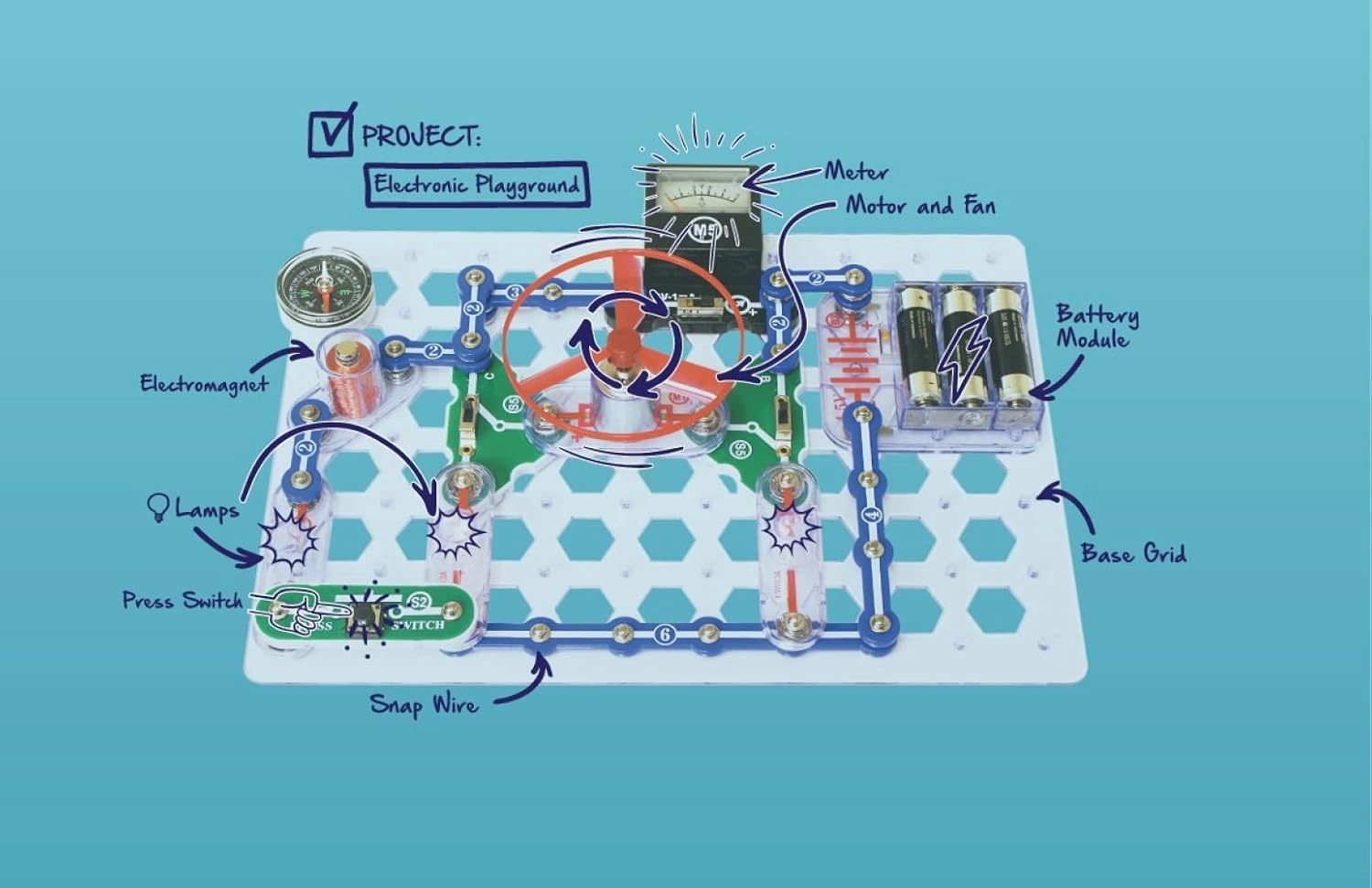 Snap Circuits Snaptricity, Electronics Exploration Kit (Stem Building), for Kids 8 