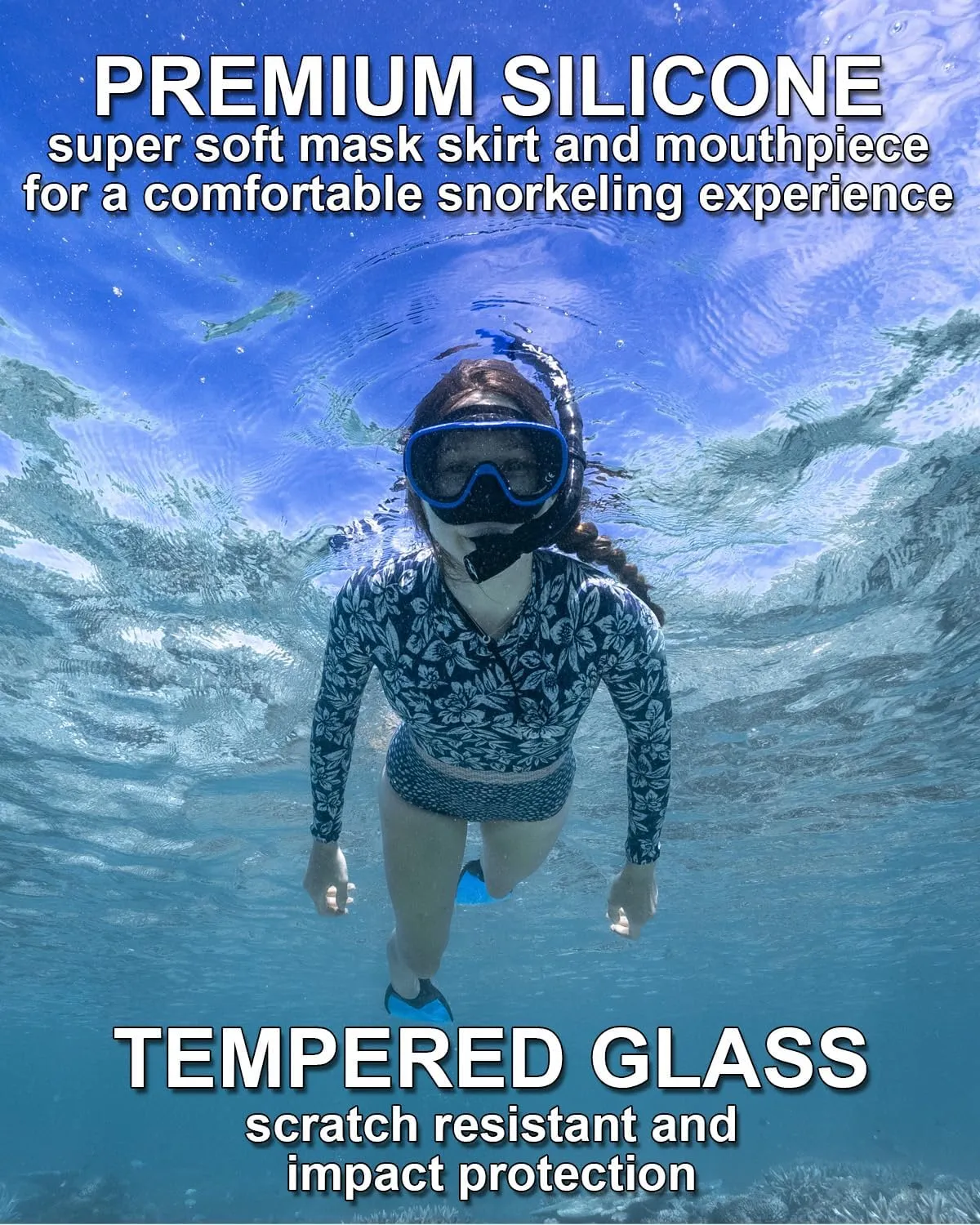Snorkeling Gear for Adults, Single-Window Snorkel Mask & Snorkel Set, Semi-Dry Top Panoramic Wide View Snorkel Mask, Adult Snorkel Set Ages 10  Swimming Diving Package w/Travel Bag RC0105