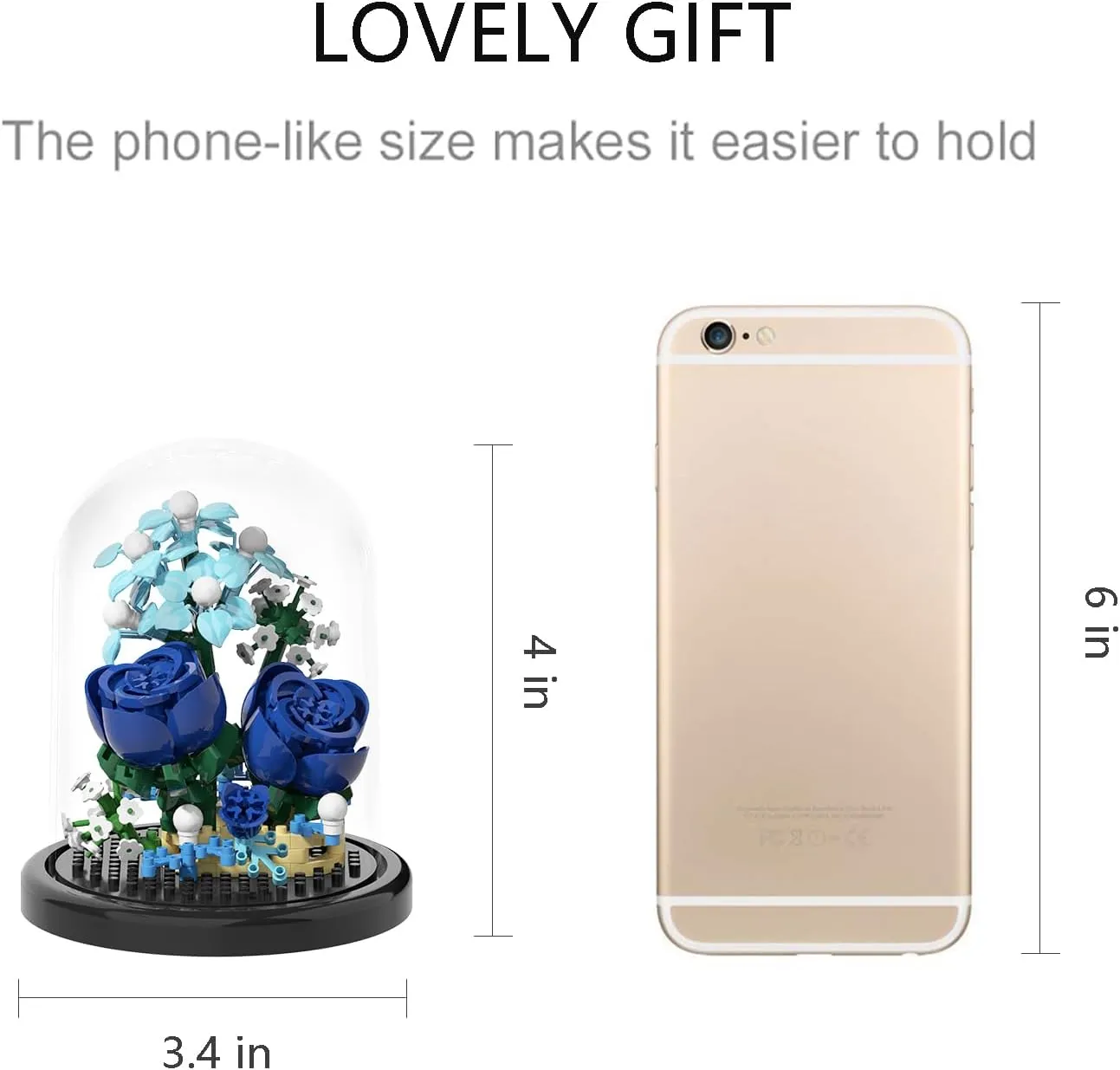 Sofray Flowers Bouquet Micro Bricks Building Set Toys with Dust Cover,2 Kinds of Rose Creative Artificial Flower for Kids,Boys and Girls,Gifts Ideas for Anniversary, Mother's Day for mom