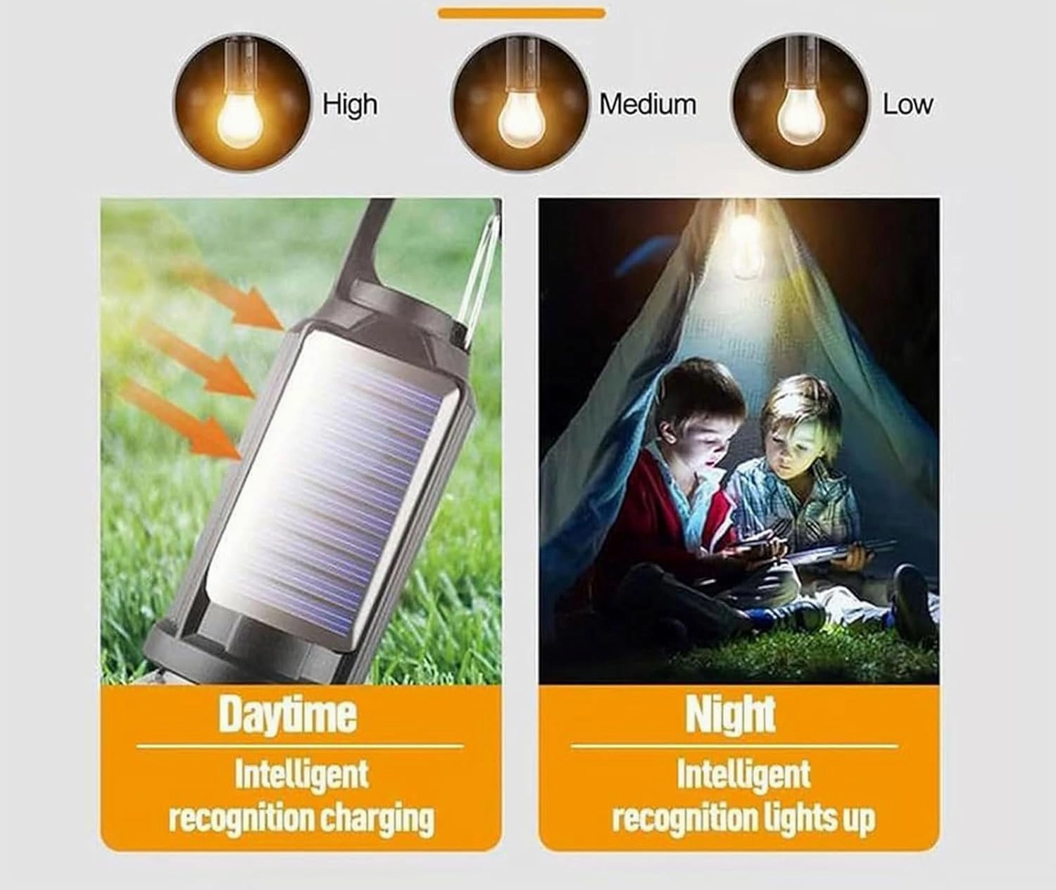Solar Rechargeable Hooked Camping Light, Multi-Functional Waterproof Solar Tent Lights, USB Rechargeable Led Camping Lantern,Portable Clip Hook Indoor ＆ Outdoor Hanging Lantern (Spherical Style, 3)